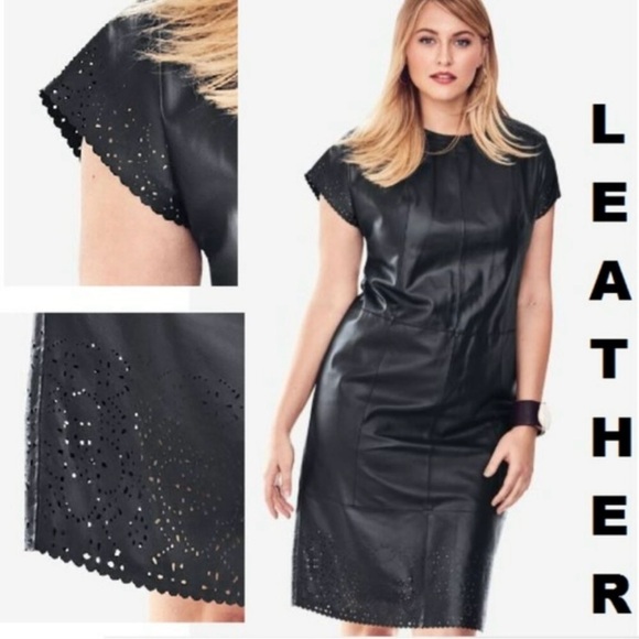 Jessica London Dresses & Skirts - New Black Genuine Leather Dress